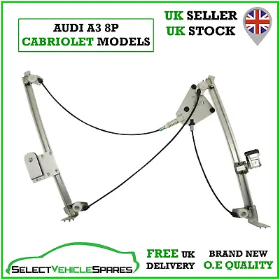 £93.90 • Buy New Audi A3 8p Convertible Drivers Side Right Front Window Regulator 2008-2012