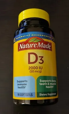 Nature Made Vitamin D3 2000iu 50mcg 100-ct Bone Health Same-day Free Ship • $14.99
