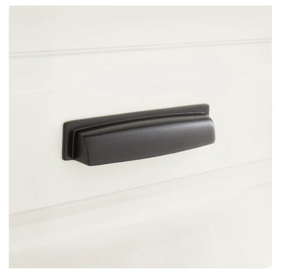 $13.19 • Buy Signature Hardware  946675-5 Solid Brass Edvard 5” Cup Cabinet Pull | Black