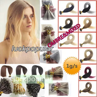 Nano Ring Human Hair Extensions Micro Nano Beads Link Double Drawn Remy Hair 1g • $39.99