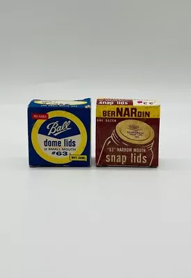 $14.99 • Buy Vintage NOS Bernardin 63 Narrow Mouth Mason Jar Snap Lids Brand New LOT 2 Boxes