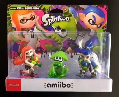 $99.90 • Buy Nintendo Amiibo Splatoon Inkling Girl Squid Boy Triple Pack 3 Figures New