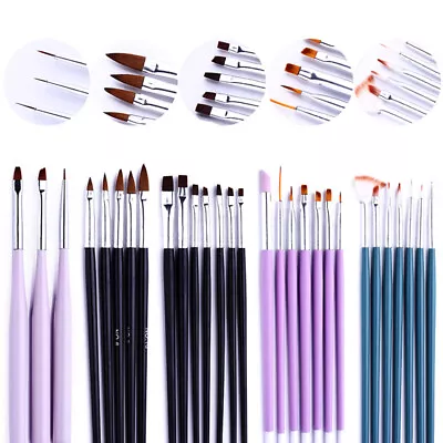 Pro Nail Art Pen Brush UV Gel Acrylic Painting Drawing Liner Polish Brushes Tips • $2.18