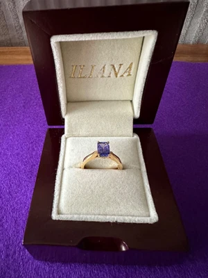 £550 • Buy ILIANA AAA Tanzanite (1.05 Ct) 18k Yellow Gold Ring Size K