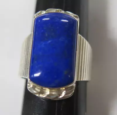 NICE BOLD DTR JAY KING STERLING SILVER BLUE LAPIS LAZULI RING- Sz 10 LADIES • $45