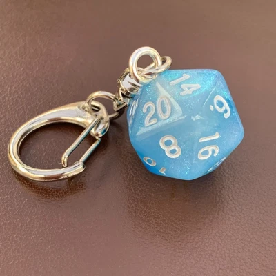 £2.99 • Buy D20 Dice Keyring - Aurora - Mermaids Tear - Dice - Geek - Games Master - D&D.