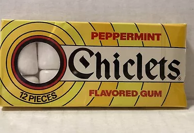 Vintage 1980's Chiclets Gum PEPPERMINT Flavored Coated Gum 12 Pc.-NOS--Sealed • $38.75