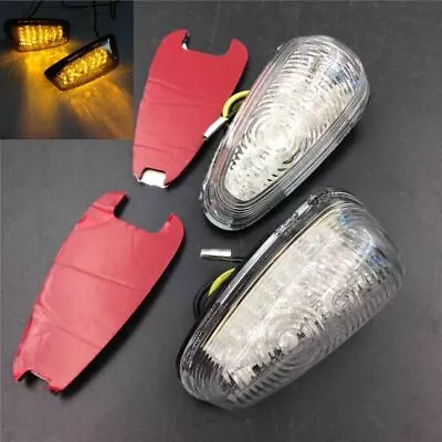 Motorcycle Parts Clear Flush Mount Led Turn Signal Blinker Light Universal Bike • £23.99