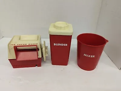 Ohio Art Playschool Ice Cream Maker Mixer Blender Play Set Red • $15