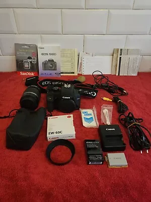 Canon EOS 1000D Digital SLR Camera Kit W/ EF-S 18-55mm Lens Bags & Charger • £119.99