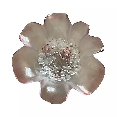 Mikasa Rosella Bowl Frosted Floral Petal Accent Fluted Blush Pink 8 Inch • $12