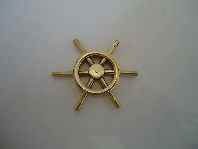 Minature Ships Wheel For Display Dolls House Or Ship Brass Royal Navy Gift • £4.99