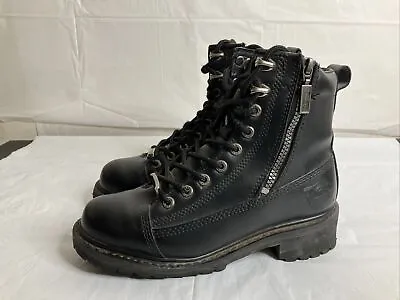 Milwaukee Motorcycle Boots Freedom Flex Side Zip Womens Size 7.5 MB208 Black • $48.95