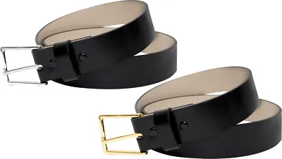 Black Leather Garrison Belt Bonded Heavy Duty Work Belt 1.25  Wide • $13.99