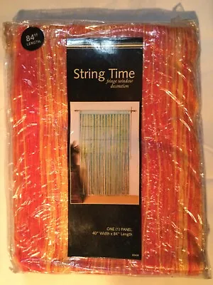 £12.12 • Buy Park B. Smith String Time Fringe Curtain 40”x84” Mango Pop Multi-color New!
