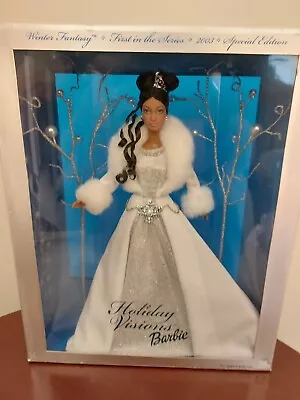 Barbie Holiday Visions Winter Fantasy African American Doll 1st Edition C0166 • $29