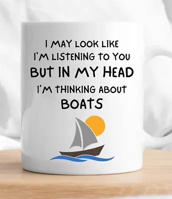 Boat Mug Funny Sailing Mug Skipper Gift Boats Boating Birthday Men Him Nautical • £13.49