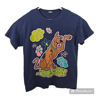 Vintage SCOOBY DOO Flowers T-Shirt Size XL Cartoon Network OH Scooby! Y2K Blue • $23.99