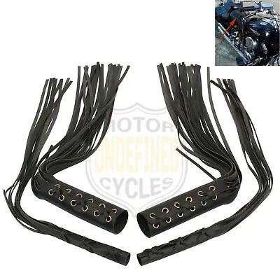 Motorcycle Leather Handlebar Grip Tassel W/ Clutch Lever Fringe Covers Universal • $19.56