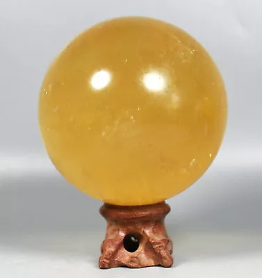 628g Iceland Spar OPTICAL CALCITE Crystal Rainbow Sphere Ball Rich W/ Stand • £23.15