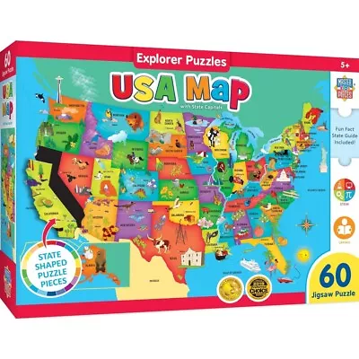 Explorer - Usa Map 60 Piece Jigsaw Puzzle • $12.46