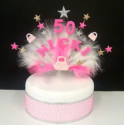 Personalised Handbag And Feather Birthday Cake Topper  Any Name And Age • £11.50