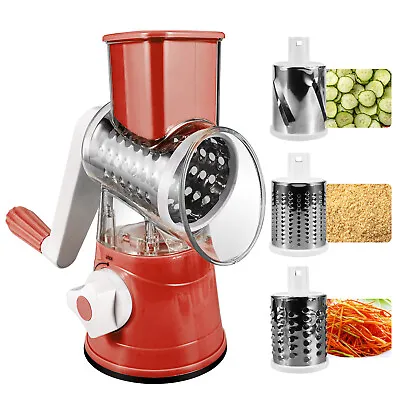 Rotary Cheese Grater -Manual Vegetable Slicer With Stainless Steel Grater • $14.27