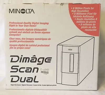 Minolta Dimage Scan Dual Digital 35mm Film Scanner Windows F-2400 ULTRA-RARE 🆕 • $429.95