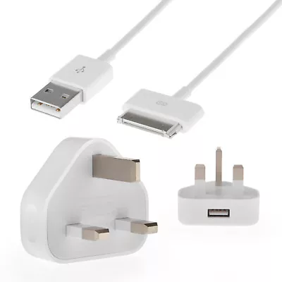 GENUINE Apple IPad 1 2 3 Mains Charger Adaptor A1399 & 30 Pin USB Cable • £14.90