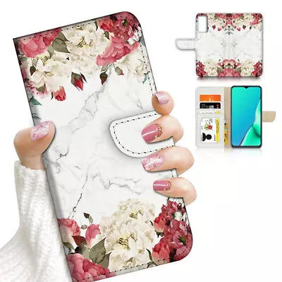 ( For Optus X Sight 2 ) Wallet Flip Case Cover AJ23758 Flower Marble • $12.99