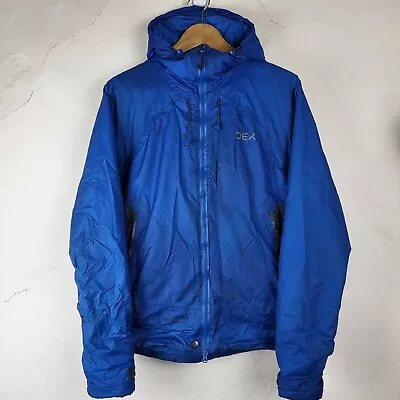 Oex Mens XS Waterproof Insulated Puffer Jacket Blue Outdoors Hiking Trekking • £19.99