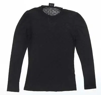 £3.50 • Buy Neo Noir Womens Black Polka Dot Polyester Basic T-Shirt Size M Round Neck
