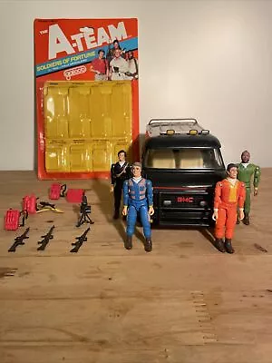 Vintage 1983 Galoob The A Team Tactical Van & A Team Figures. With Packaging. • £135