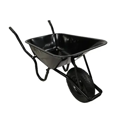 90 Litre 150kg Capacity Heavy Duty Outdoor Galvanised Garden Wheelbarrow Black • £54.95