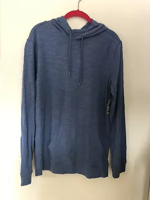 George Mens Long Sleeve T-shirt With Hood Blue Size Small (34-36) • $10