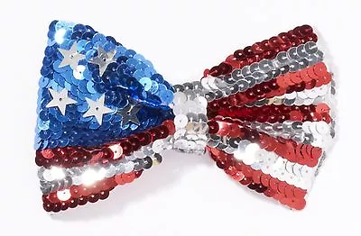 American Flag Bow Tie Sequins Uncle Sam Patriotic Costume Americana RARE Sparkle • $12.99
