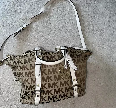 Michael Kors Gold White Signature Large Purse • $120