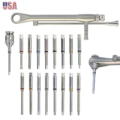 Dental Implant Screwdriver Torque Wrench Ratchet Latch Hex Driver Manual Adapter • $98.09