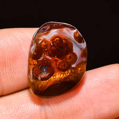 Natural MEXICAN FIRE AGATE Free Form Gemstone Jewelry 13.55 CT 13x17x6 Mm Cd_188 • $129.82