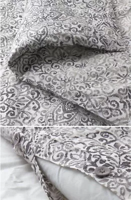 IKEA Duvet Cover Double Size And 2 Pillowcases Grey And White Used • £15