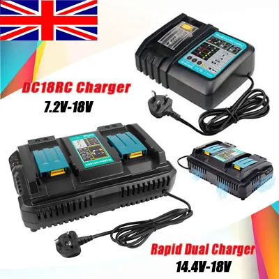 14.4-18V For Makita DC18RD Twin Port/DC18RC 18V LXT LI-ION Rapid Battery Charger • £23.89