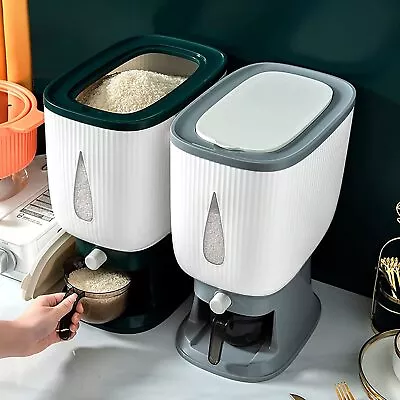 10KG Rice Dispenser Container Cereal Large Box Dry Food Grain Storage Kitchen  • £13.59