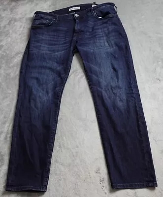 Mavi Jeans Marcus Slim Straight Leg Pants Men's 38x30 Blue Denim Low Rise Casual • $21.77