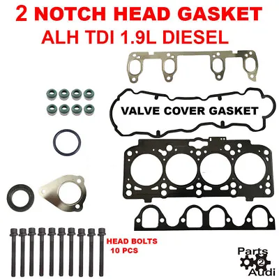 $84.99 • Buy 2 NOTCH Engine Cylinder Head Gasket Set W Bolts For VW TDI 1.9L  ALH  Diesel