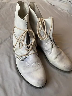 Women’s Miz Mooz Blue Leather Tie-up Boots Size 9 • $60