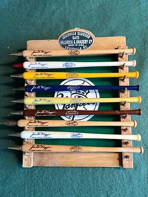 Joe DiMAGGIO Custom Mini H&B Bat Rack 9 Bat Pens Pencils Patch  One Of A KIND  • $279.50