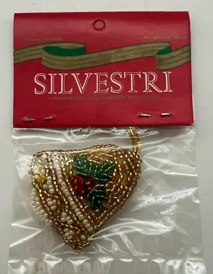 Vintage SILVESTRI BEADED SEQUIN BELL Ornament ~ NEW In Package • $9.99