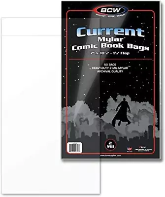 BCW Supplies 2 Mil Current Comic Mylar 50 Count Pack • $24.97