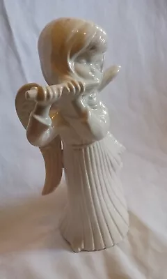 1970 Angel Figurine Playing Flute White 11  Tall Collectible Ships Free Shipping • $45