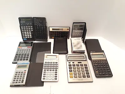 $69.99 • Buy Vintage 8 Calculator Lot HP Casio Radio Shack Texas Instruments Sharp USA Japan